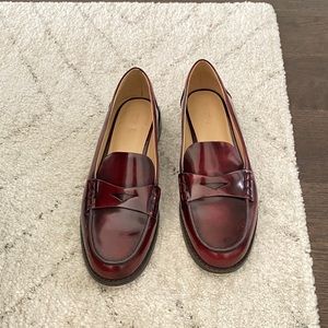 Michael Kors burgundy patent loafers. Size 8
